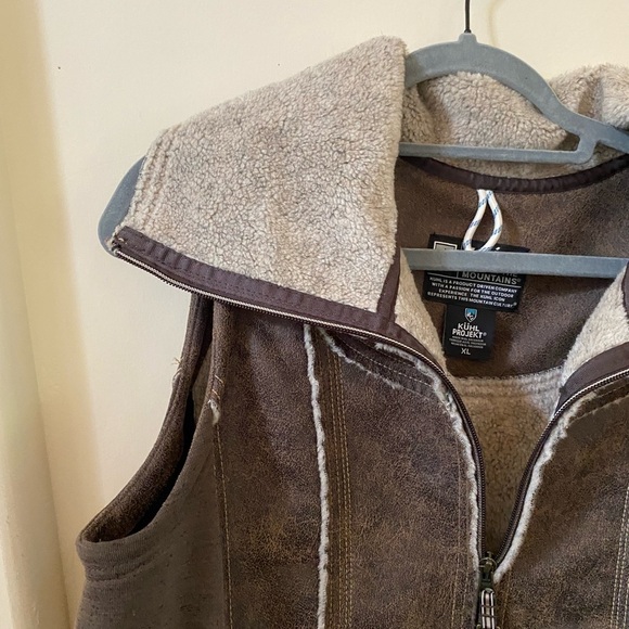 KUHL DANI SHERPA WOOL VEST WOMENS IN OAK COLOR SIZE XL - Picture 7 of 13